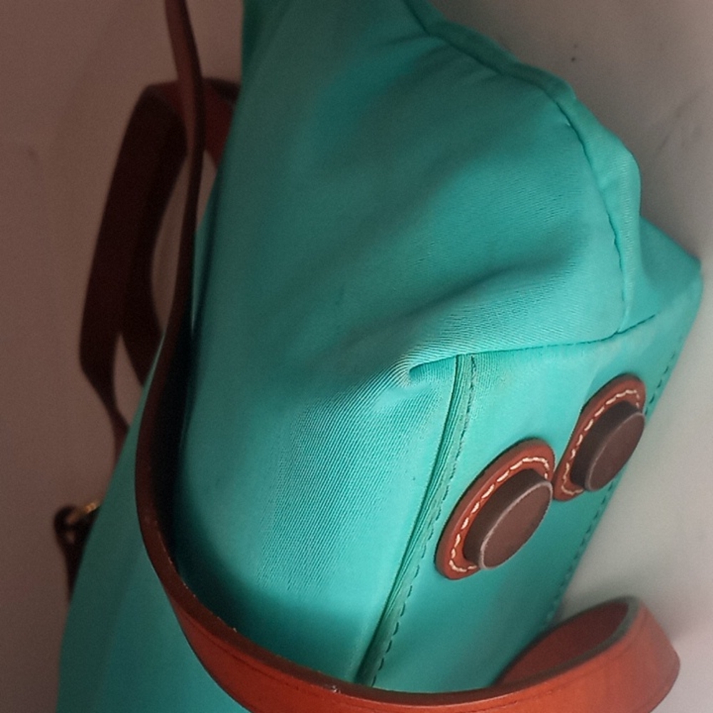 Dooney & Bourke Teal Nylon Windham Cleo Letter Carrier crossbody - Picture 4 of 16